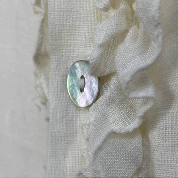 Vintage THE IRISH SECRET Linen Sleeveless Top tank ivory off white - Picture 10 of 15